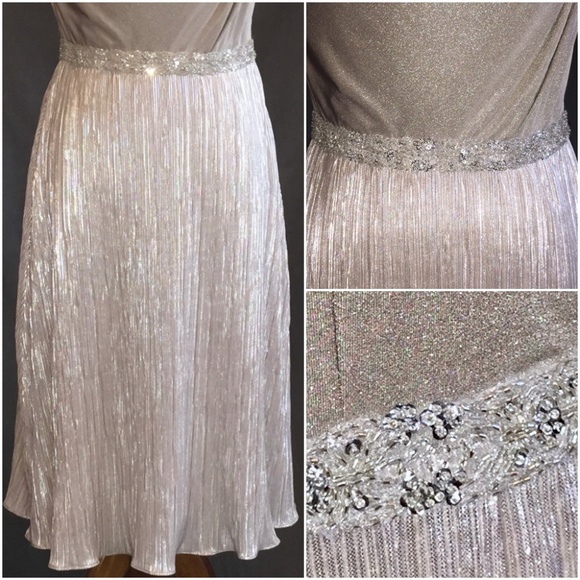 NEW Tahari Formal Dress Sz 4 Beaded Shimmer - Picture 3 of 8